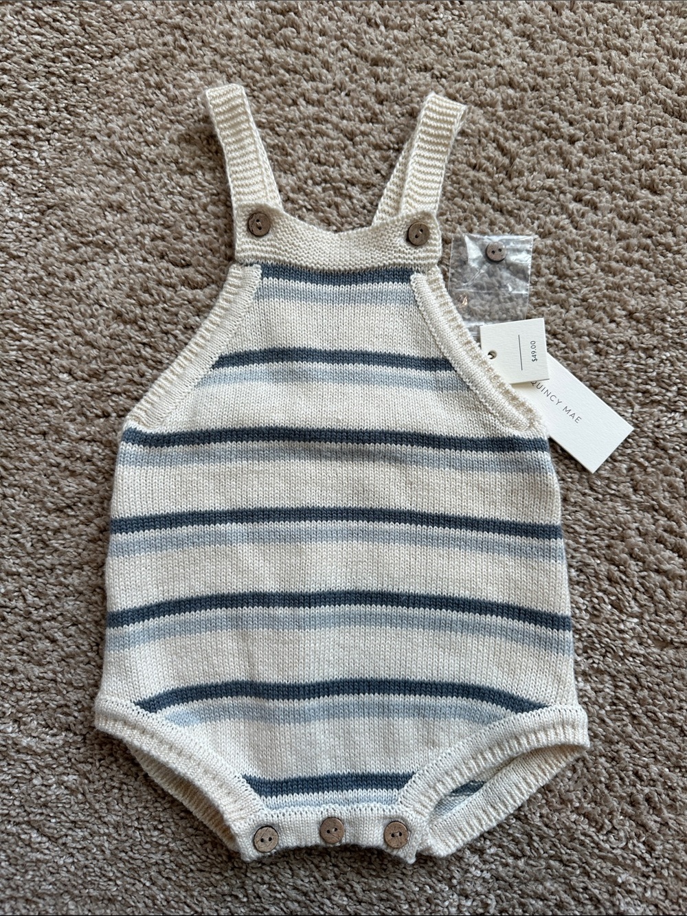 Quincy Mae Ocean Stripe Knit Romper - New with Tags